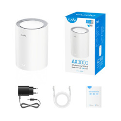 DOMOWY SYSTEM WI-FI MESH M3000(1-PACK) Wi-Fi 6 2.4 GHz, 5 GHz, 574 Mb/s + 2402 Mb/s CUDY