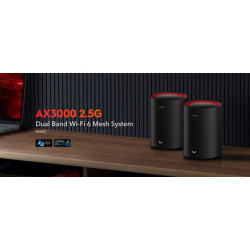 DOMOWY SYSTEM WI-FI MESH M3000(1-PACK)-BLACK Wi-Fi 6 2.4 GHz, 5 GHz, 574 Mb/s + 2402 Mb/s CUDY