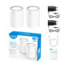 DOMOWY SYSTEM WI-FI MESH M3000(2-PACK) V2.0 Wi-Fi 6 2.4 GHz, 5 GHz, 574 Mb/s + 2402 Mb/s CUDY