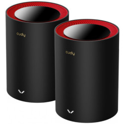 DOMOWY SYSTEM WI-FI MESH M3000(2-PACK)-BLACK Wi-Fi 6 2.4 GHz, 5 GHz, 574 Mb/s + 2402 Mb/s CUDY