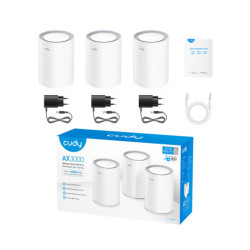 DOMOWY SYSTEM WI-FI MESH M3000(3-PACK) 2.4 GHz, 5 GHz, 574 Mb/s + 2402 Mb/s CUDY