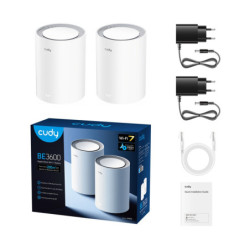 DOMOWY SYSTEM WI-FI MESH M3600(2-PACK) Wi-Fi 7 2.4GHz, 5GHz, 688Mb/s + 2880Mb/s CUDY