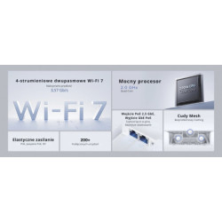 PUNKT DOSTĘPOWY AP3600 Wi-Fi 7 2.4 GHz 5 GHz 688 Mb/s + 2882 Mb/s CUDY