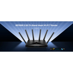 ROUTER WR11000 Wi-Fi 7 2.4 GHz, 5 GHz, 6 GHz 688 Mb/s + 4324 Mb/s + 5765 Mb/s CUDY