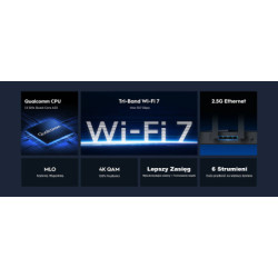ROUTER WR11000 Wi-Fi 7 2.4 GHz, 5 GHz, 6 GHz 688 Mb/s + 4324 Mb/s + 5765 Mb/s CUDY