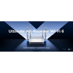 ROUTER WR3000P Wi-Fi 6 2.4GHz, 5GHz 574Mb/s + 2402Mb/s CUDY
