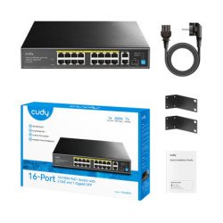 SWITCH POE FS1018PS1 16-PORTOWY SFP CUDY