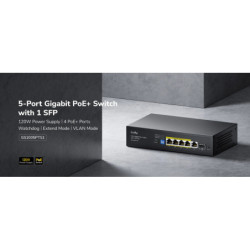 SWITCH POE GS1005PTS1 4-PORTOWY + 1X UPLINK + 1X SFP CUDY