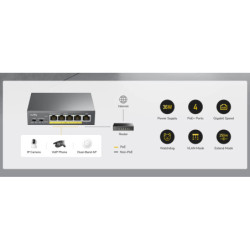 SWITCH POE GS105P 4-PORTOWY CUDY