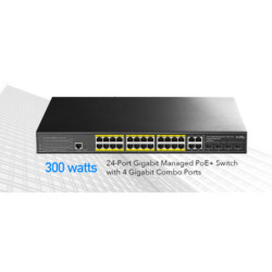 SWITCH POE GS2028PS4-300W 24-PORTOWY SFP CUDY