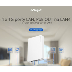 PUNKT DOSTĘPOWY RG-RAP62-WALL Wi-Fi 6 2.4GHz 5GHz 573Mb/s + 2401Mb/s REYEE