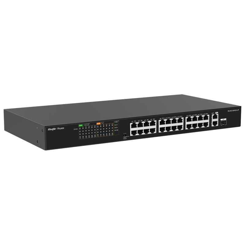 SWITCH POE RG-ES126FGS-LP 24-PORTOWY + 2X UPLINK + 1X SFP REYEE