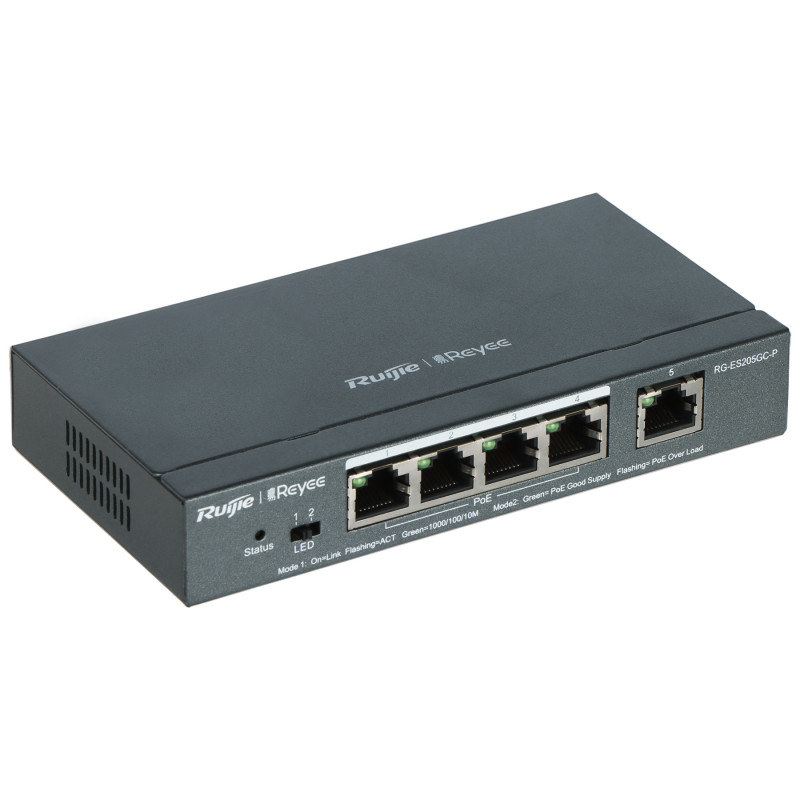 SWITCH POE RG-ES205GC-P 4-PORTOWY + 1X UPLINK REYEE