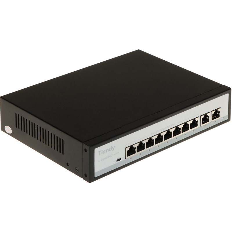 SWITCH POE TC-P3S010 SPEC:G/0820/AT/110 8-PORTOWY + 2X UPLINK TIANDY