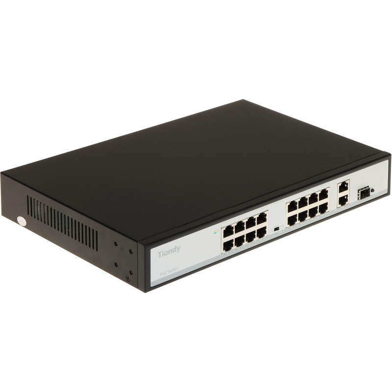 SWITCH POE TC-P3S019 SPEC:H/1621/AT/180 16-PORTOWY + 2X UPLINK + 1X SFP TIANDY