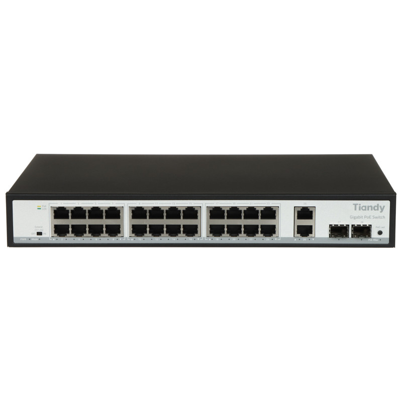 SWITCH POE TC-P3S028 SPEC:G/2422/AT/280 24-PORTOWY + 2X UPLINK + 2X SFP TIANDY